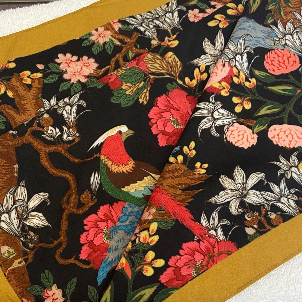 Stunning Floral and Bird Patterned Scarf